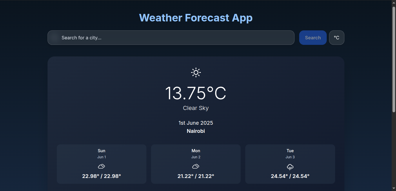Modern Weather App(golang)